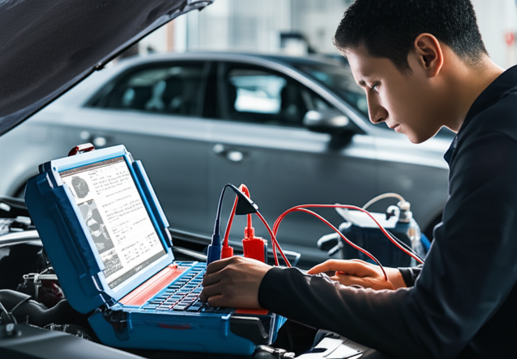 Professional transmission diagnostic service at Hyperion Auto Repair in Los Angeles with ASE-certified technician