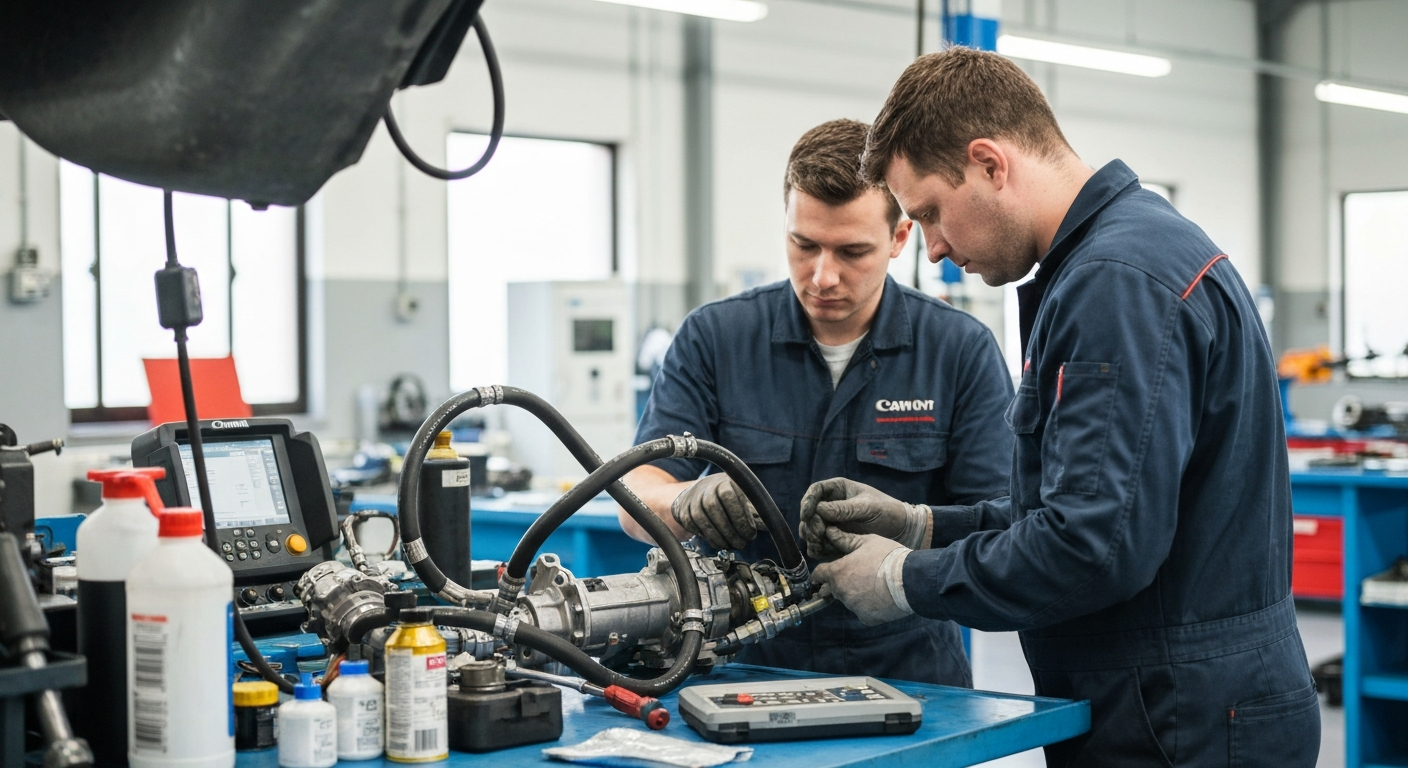Power Steering Repair Los Angeles – Hyperion Auto Repair Professional mechanic inspecting power steering system components at Hyperion Auto Repair in Los Angeles